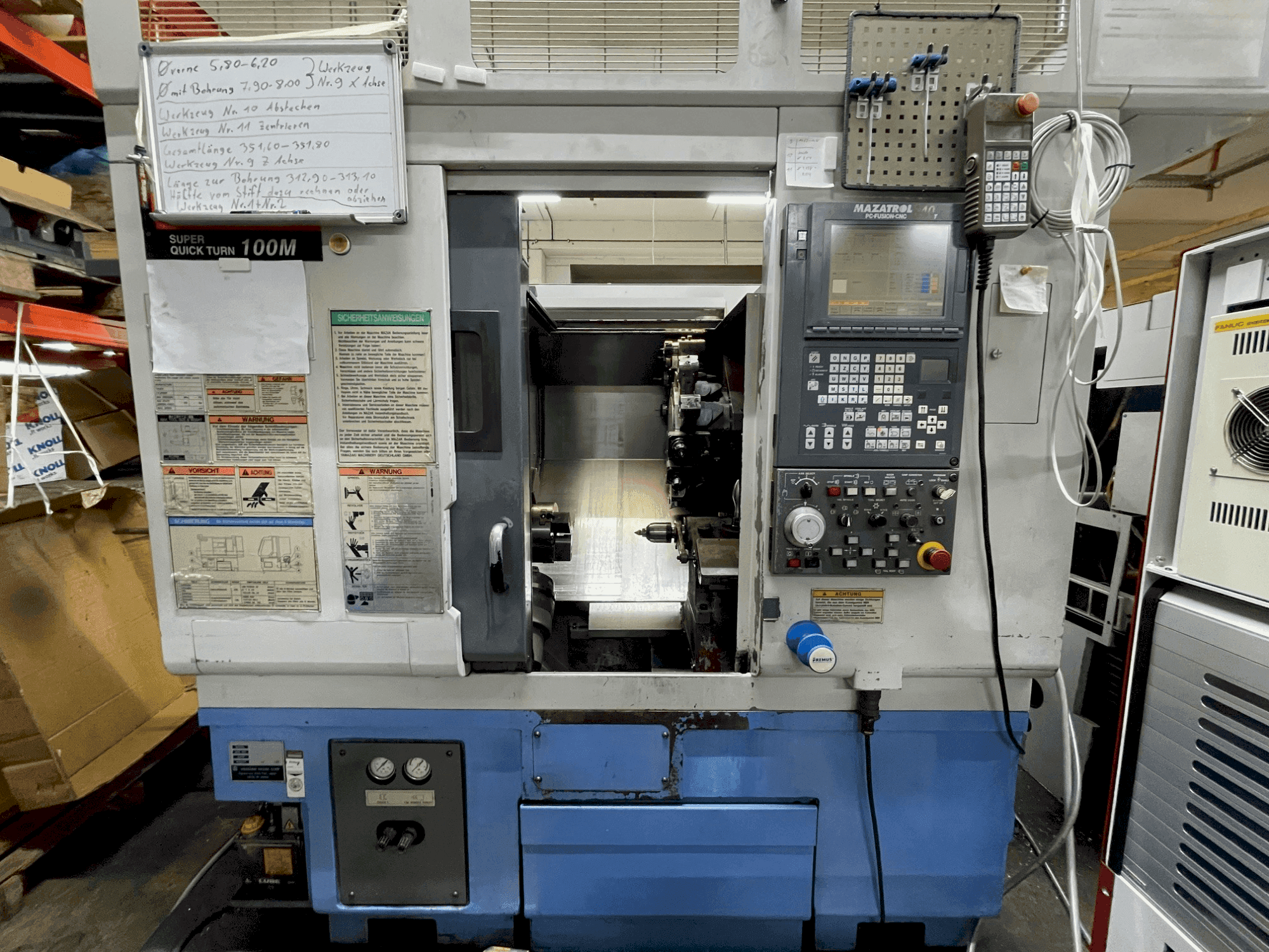 Front view of Mazak SQT 100M  machine