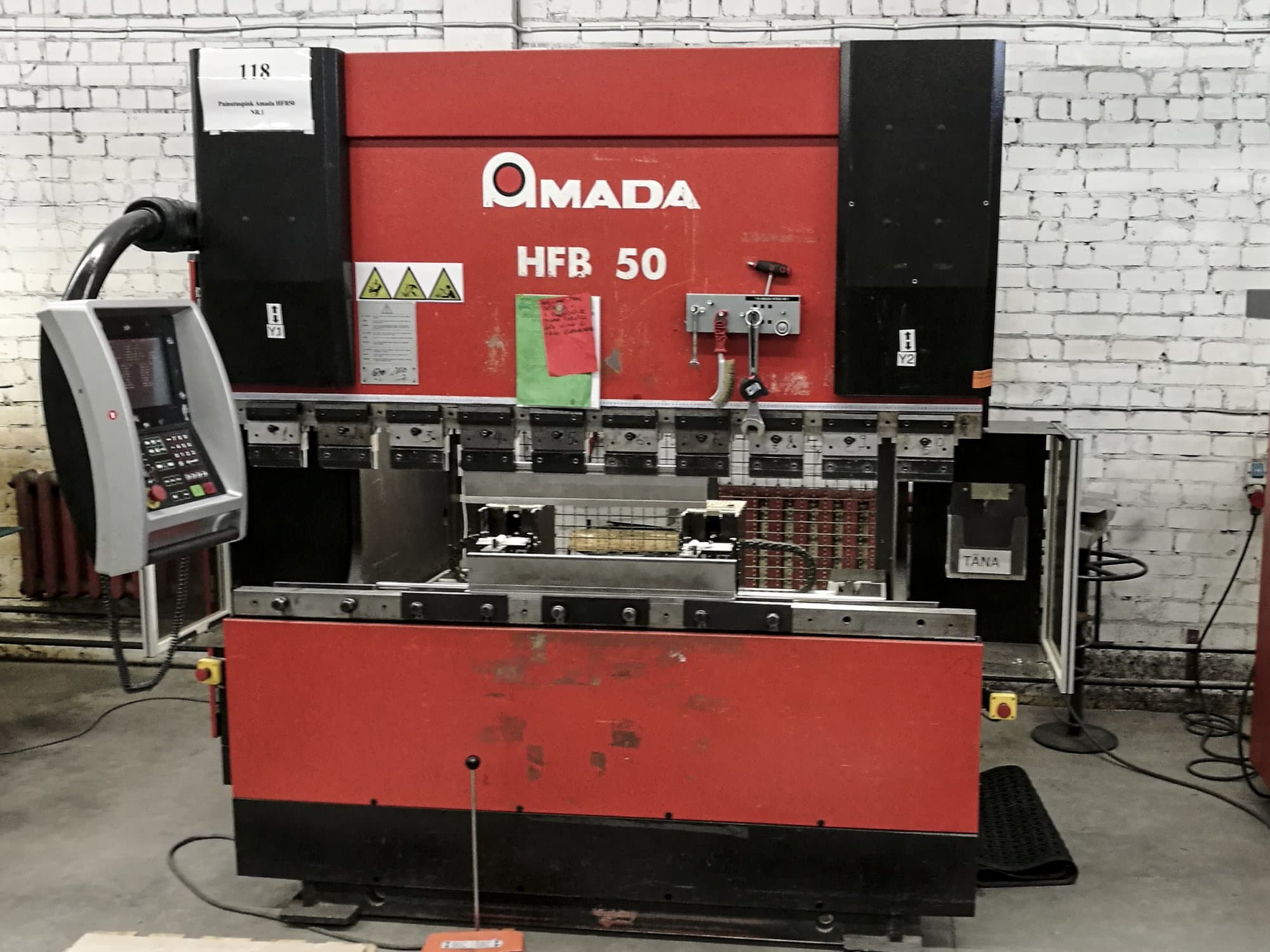 Front view of AMADA HFB 50 machine