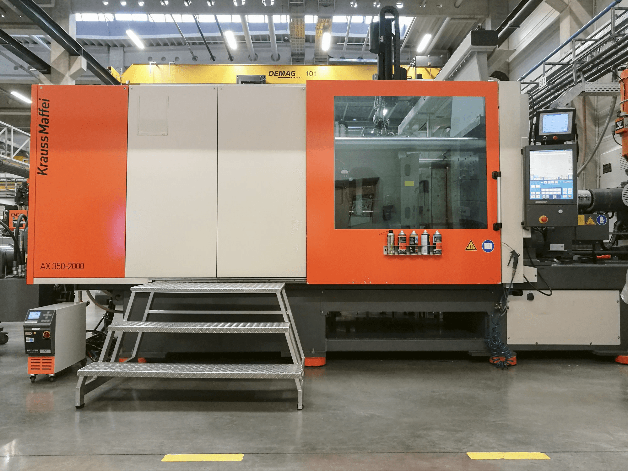 Front view of Krauss Maffei 350-2000 AX Machine