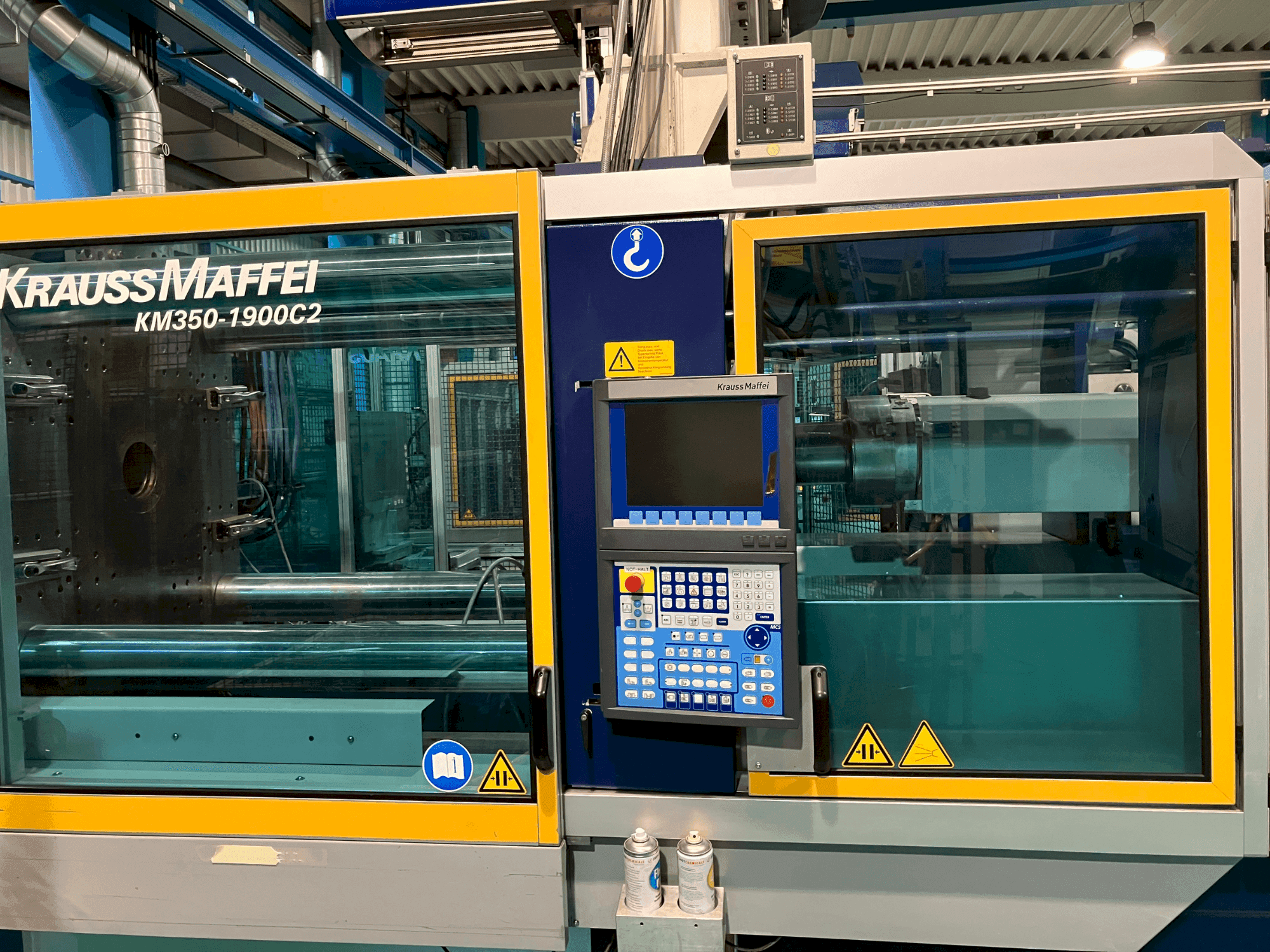 Front view of Krauss Maffei KM350 machine